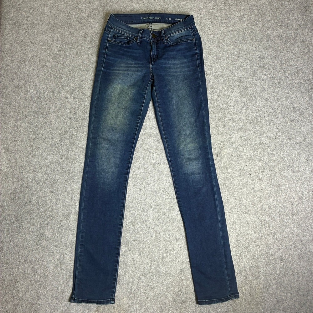 Calvin Klein Jeans Ultimate Skinny Women's Sz 2 26x31 Blue Wash Low Rise Denim